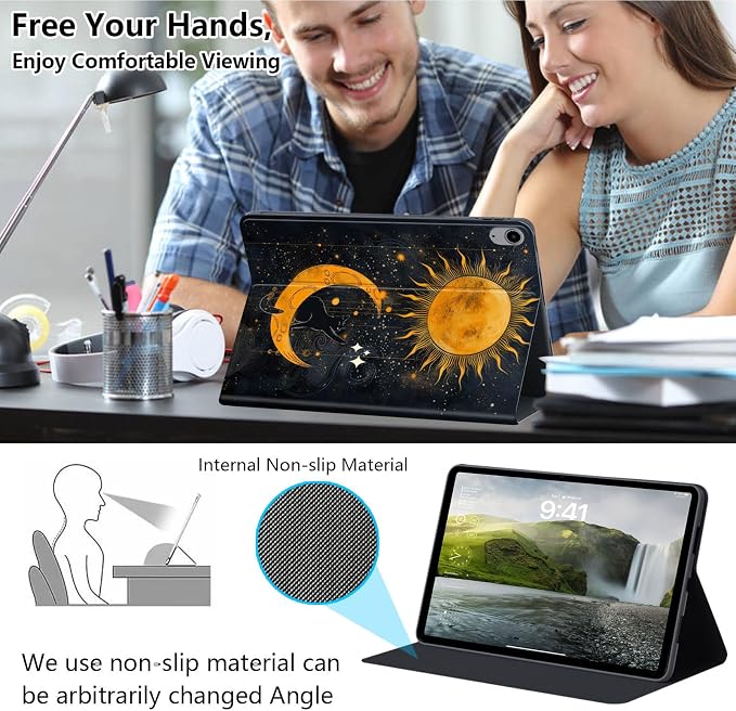 Case for iPad Air 11-inch (M4 2026 / M3 2025 / M2 2024) iPad Air 5th/4th Gen (2022/2020) 10.9 Slim PU Leather Folio Stand &amp Auto Sleep/Wake Protective Smart Cover Tree Fluorescent