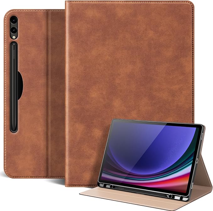 Case for Samsung Galaxy Tab S10 Lite/S10 FE/S9 FE/S9 10.9/11 | Microfiber Leather Protective Cover with S Pen HolderSmart Folio Auto Sleep/WakeAdjustable StandShockproofSlimBlack