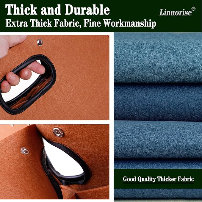 Linuorise Grill Accessory Storage Bag, BBQ Tools Storage, Grill Storage Bag, Storage Container for Grilling; Men's BBQ Gifts!（Material：Thickened Felt Cloth）