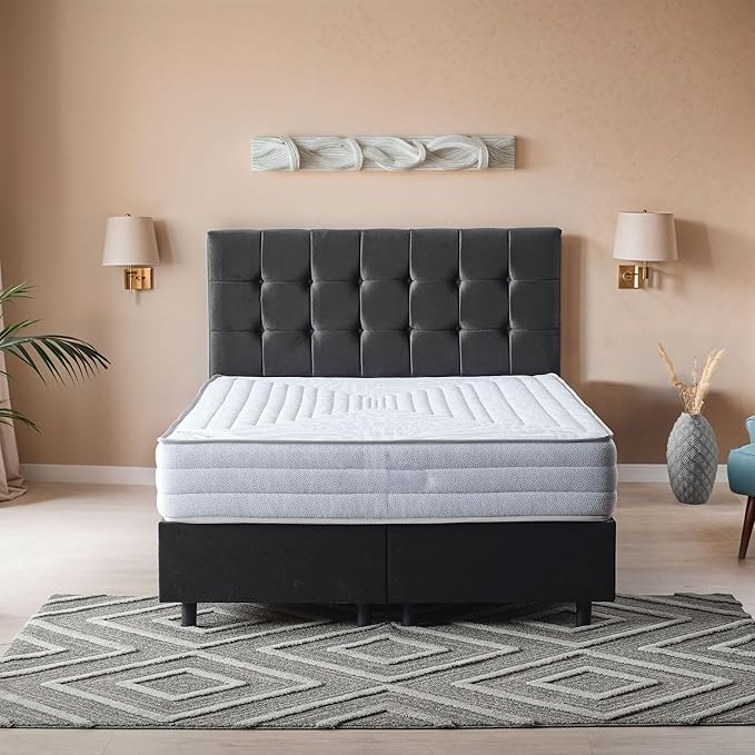 Ottomanson Full 11" Safari Firm Hybrid Mattress - Made in USA - Unyielding Support & Durability - Individually Pocketed Coils & CertiPUR-US Foam - Fiberglass-Free - Bed in a Box