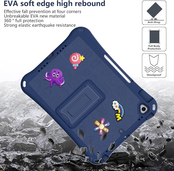 Case for iPad 10.2 Inch 2021/2020/2019/ iPad Pro 10.5 Inch/Air 3rd Gen (2019) Shoulder Strap Kickstand Children Friendly Anti-Scratch Shockproof Case Lightpurple