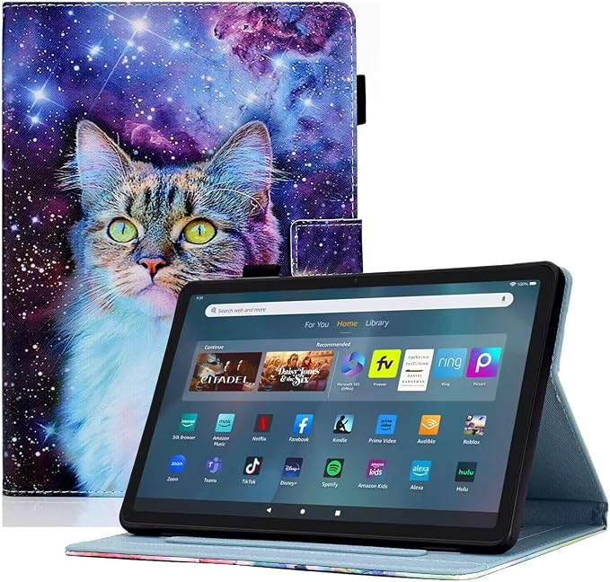 Kindle Fire Max 11 Case 13th Generation 2023 Release Fire Max 11 Tablet Case Embossed Suede Leather Folio Stand Cover with Auto Wake/Sleep &amp Card Slot &amp Pen Holder Brown Bird Flower Embossi
