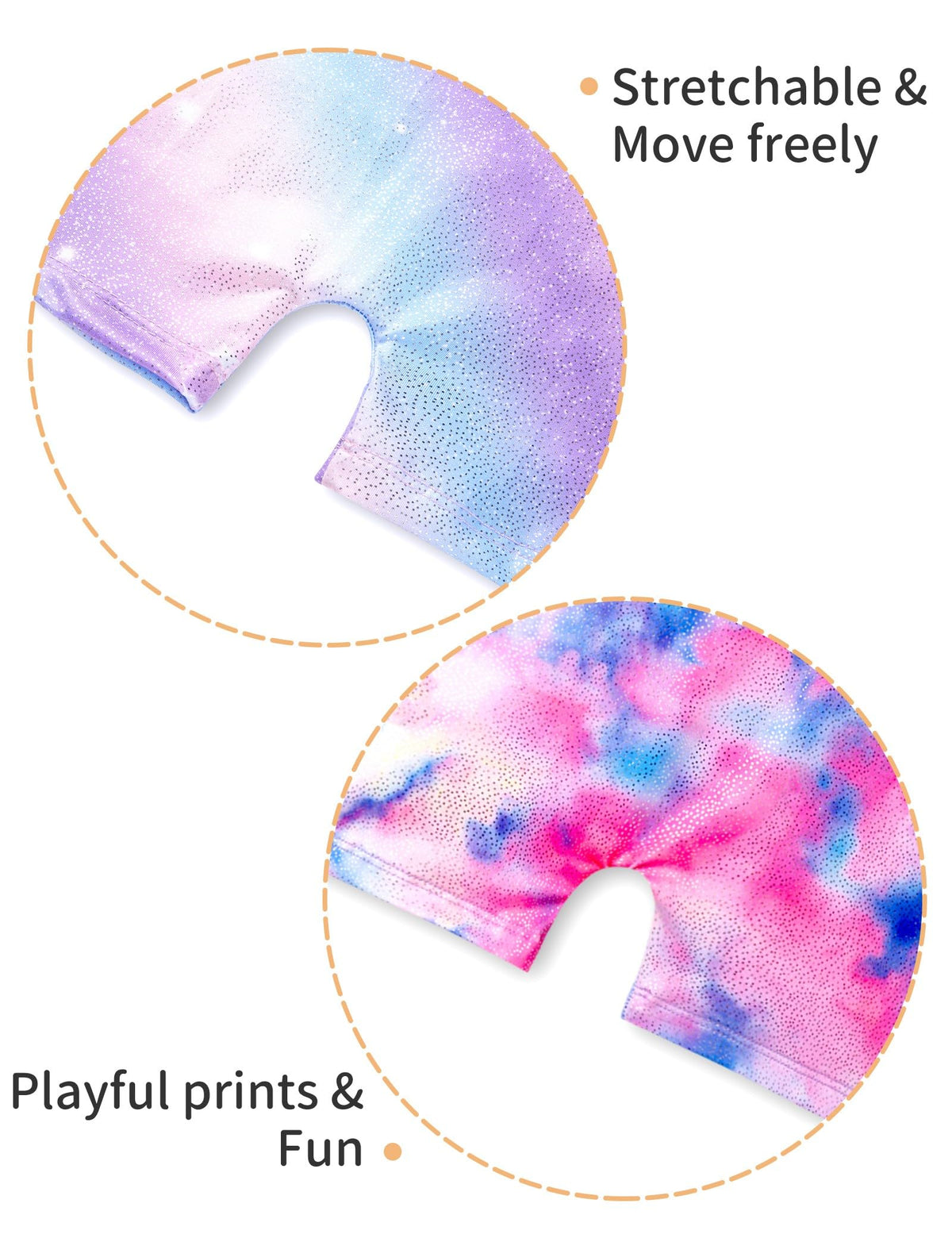 Nokecina Gymnastics Leotards for Girls Size 3t 4t 2-Pack Colorful Stars