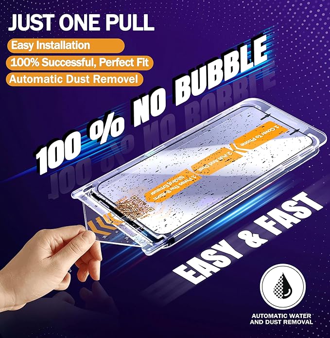 RKINC Screen Protector [2-Pack] for Samsung Galaxy A14 [Automatic Installation] Tempered Glass HD [10X Military Grade Protection] Scratch-Resistant Shatter-Proof