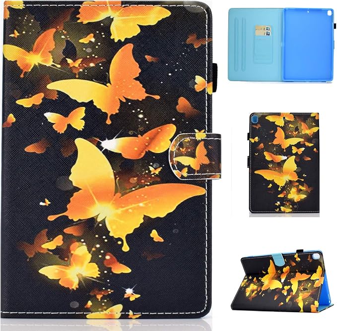 for Apple iPad 10.2 Case 2021/2020/2019 iPad 9th/8th/7th Generation Smart Cover with Pencil Holder [Auto Wake/Sleep] PU Leather Stand Folio Tri-fold Shockproof Thin Shell Colored Graffiti