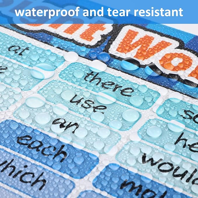 Outus Educational Posters Sight Words and Word Families Sight Words Posters Educational Charts, Classroom Decorations Learning Charts for Preschool, Kindergarten, Nursery, Homeschool, Playroom Decor