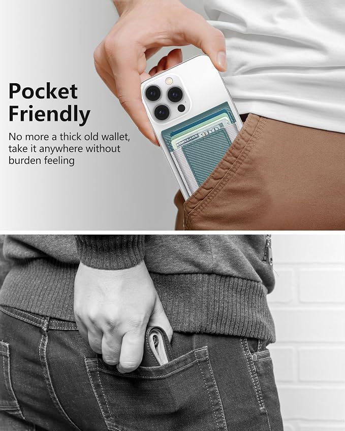 ExtreLife 2-in-1 Magsafe Wallet Adjustable Stand Open ID Window Magnetic Wallet for iPhone 17/16/15/14 Pro Max/14 Pro/14 Plus/13/12 Series 9 Cards Holder Vegan Leather Black