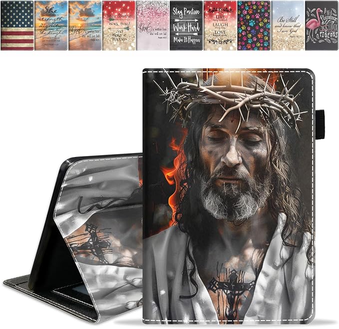 Case for Amazon Kindle Fire HD 8/Fire HD 8 Plus Tablet (12th/10th Generation 2024/2022/2020 Release) Slim PU Leather Cover with Card Slot &amp Auto Wake/Sleep African American Women