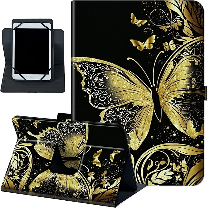Universal Case for 10.6 inch 11 inch TabletUniversal Case for 10.6-11 Inch Touchscreen TabletSlim PU Leather Stand Folio Shell Cover with 360 Degree Rotatable Kickstand ViewingAbstract Sun Leaf