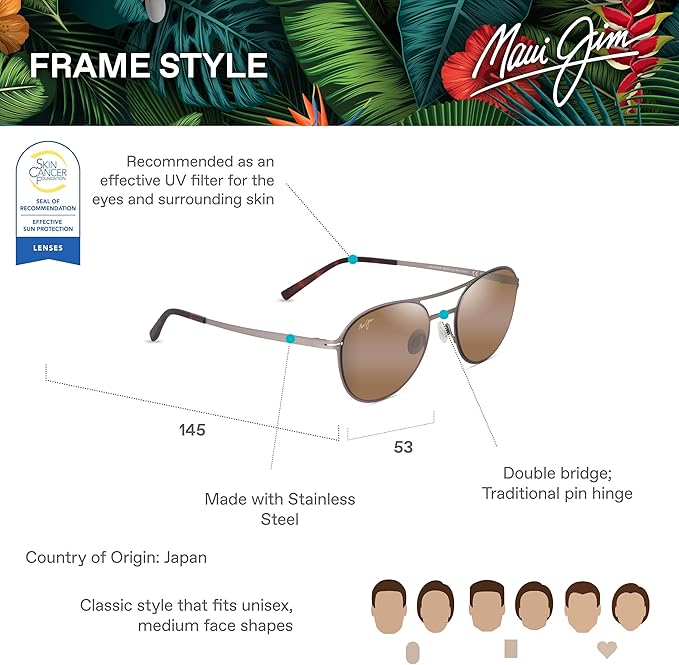 Maui Jim Polarized Men's and Women's Half Moon Round Sunglasses
