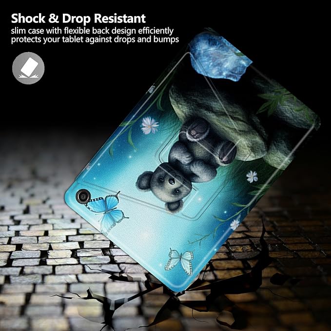 American Flag Deer Pattern Case for All-New Amazon Kindle Fire 7 Inch Tablet (9th/7th/5th Generation 2019/2017/2015 Release)360 Degree Rotating Stand Protective Cover with Auto Sleep/Wake