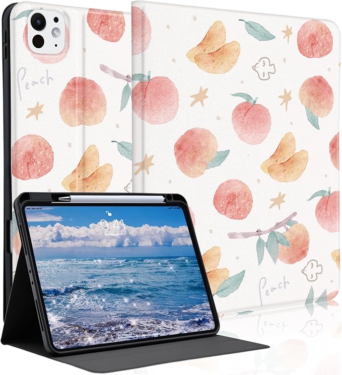 Cute Maple Bear Case for 10.2 iPad 2019/2020/2021(7th/8th/9th Gen) with Pencil Holder Auto Wake/Sleep Leather Soft TPU Back Cover for Women Girls