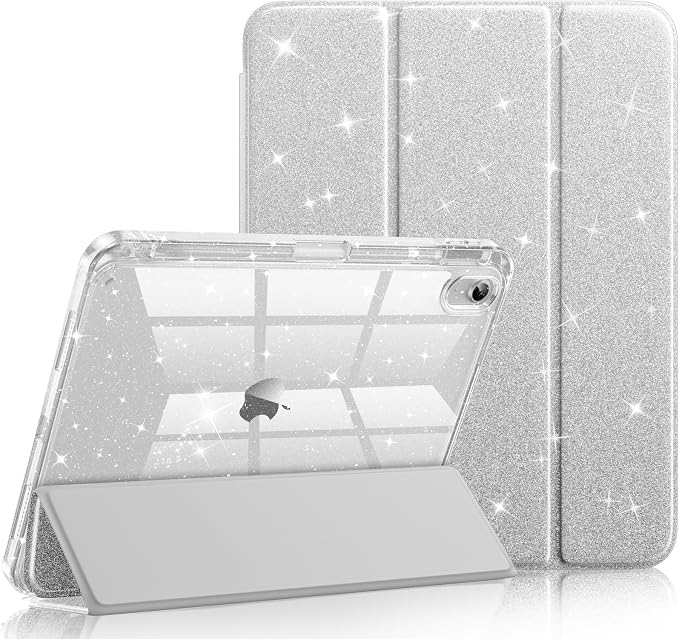 Akkerds for iPad 10th Generation Case 10.9 Inch 2024 - for iPad (A16) 11th Gen Case 11 Inch 2025 with Pencil Holder - Slim Trifold Stand Protective Cover with Crystal Clear Back - Gray
