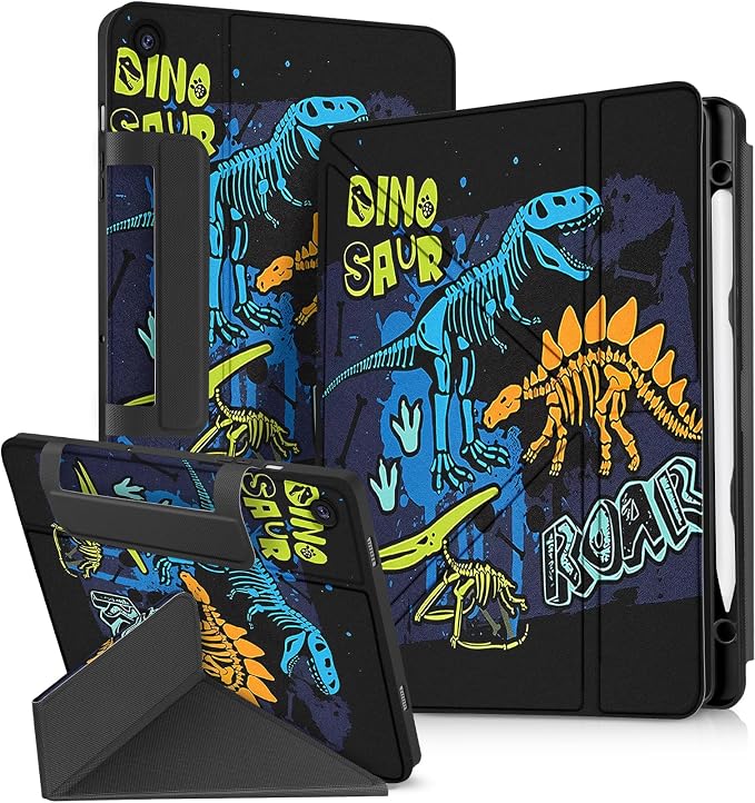 for Samsung Galaxy Tab A9 Plus Case with Pen Holder - for Girls Women Boys Cute Cartoon Cool Anime Kawaii Fun Protector Stand Folio Moon Cat