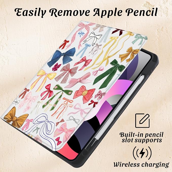 Cute Maple Bear Case for 10.2 iPad 2019/2020/2021(7th/8th/9th Gen) with Pencil Holder Auto Wake/Sleep Leather Soft TPU Back Cover for Women Girls