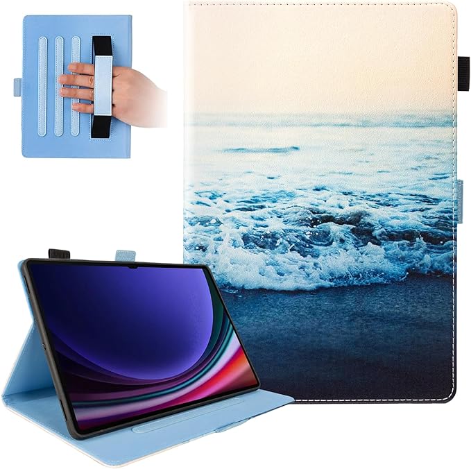 Dteck Wallet Case for Galaxy Tab S10+/S9+/S7 FE/S8+/S7 Plus 12.4 Tablet Premium PU Leather Folding Stand Auto Wake/Sleep Pen Holder Case with Hummingbirds