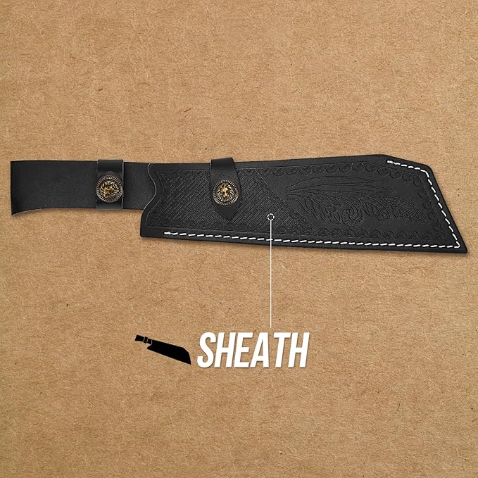 Machete with Sheath - Heavy Duty Bushcraft Hunting Knife, Multi-Purpose Knife for Gardening, Camping, Hunting and Bushcraft