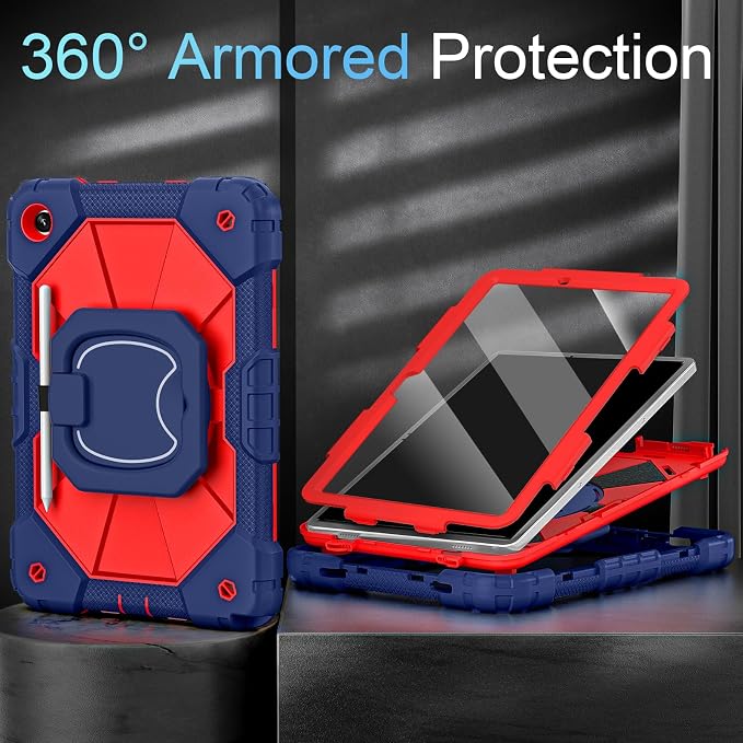 Auizotl Case for Samsung Galaxy Tab A11+/A9+ Plus 11 Inch with Screen Protector/Rotating Stand/Pen HolderMilitary Grade Shockproof Cover for Galaxy Tab A11 Plus /A9 Plus CasesBlack