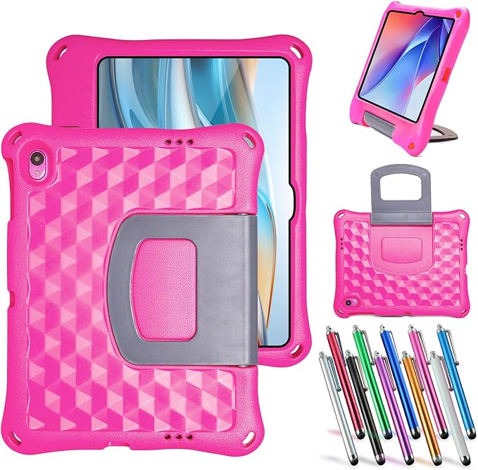 Case for Onn 10.1 Inch Tablet (2024 Model) Gen 4 - Shockproof Lightweight Protective EVA Kids Kickstand Cover Case + 1 Stylus (Black)