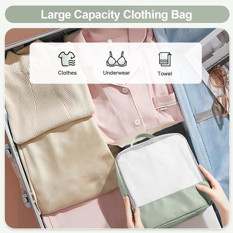 Travel Duffle Bag for Women,Weekender Overnight Bag with Shoe Compartment,Carry on Personal Item Travel Bag,3 Pcs Set,Light Green