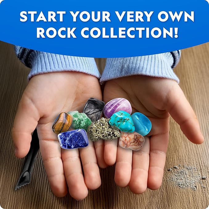 National Geographic Gigantic Gemstone Dig Kit – Excavate 100 Real Gems from a Giant Dig Brick, Gem Mining Kit for Kids, STEM Rock Collection Activity, Includes Tools & Learning Guide