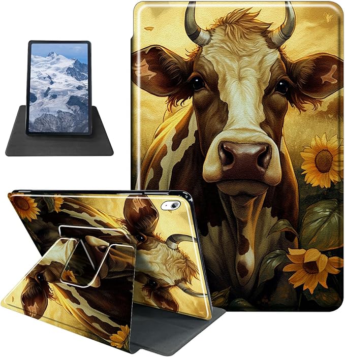 Astronaut Mushrooms Pattern Case for iPad 10.2 iPad 9th Generation 2021/ iPad 8th Generation 2020/ iPad 7th Generation 2019360 Degree Rotating Stand Protective Cover with Auto Sleep/Wake