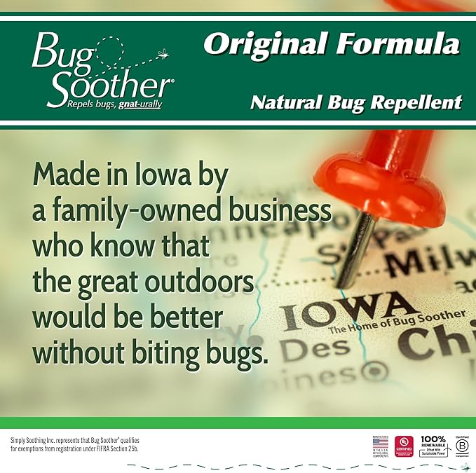 Bug Soother Spray 8 oz - Natural Insect, Gnat and Mosquito Repellent & Deterrent - Safe Bug Spray for Adults, Kids, Pets, & Environment - Made in USA