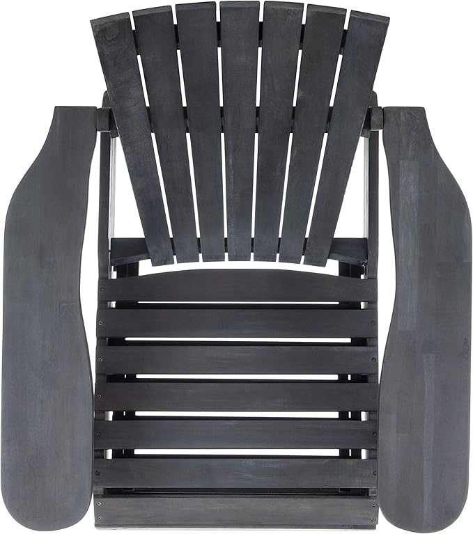 SAFAVIEH PAT6760A Outdoor Collection Merlin Natural Retractable Foot Rest Adirondack Chair