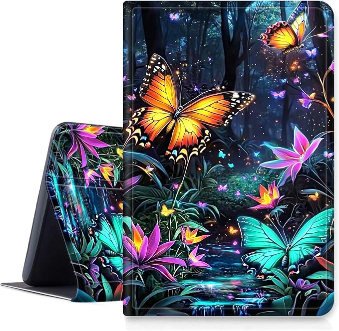 DIGTIALLL Case for Amazon Kindle Fire 7 Inch Tablet (9th/7th/5th Generation 2019/2017/2015 Release) PU Leather Smart Protective Cover with Auto Sleep/WakeBeach Palm Trees