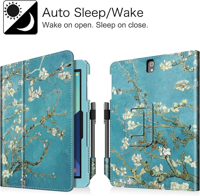 Fintie Folio Case for Samsung Galaxy Tab S3 9.7 2017 Blossom | Corner Protection Vegan Leather S Pen Holder Auto Sleep/Wake