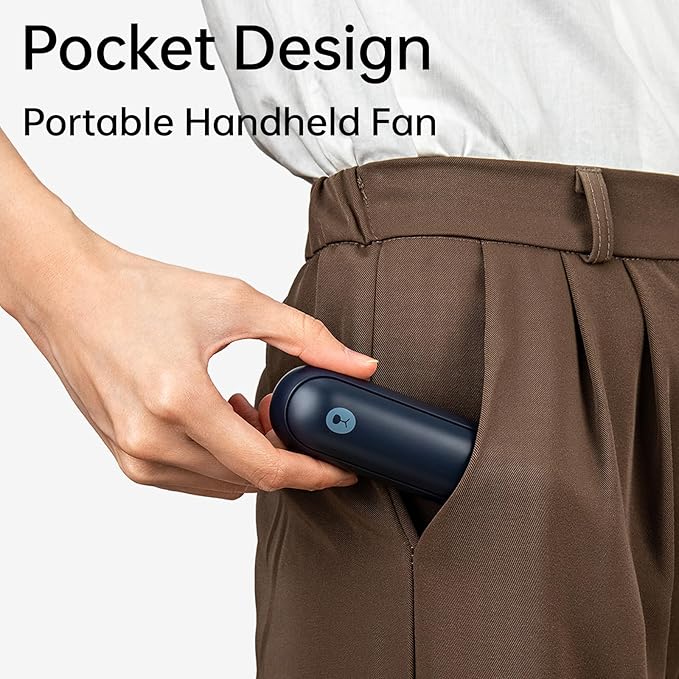 JISULIFE Portable Handheld Fan, Mini 3 In 1 with Rechargeable Battery, Personal Pocket Fan for Travel, Outdoor, USB Power Bank, Flashlight, Essential Ideal Gifts for Summer/Vacation/Concert - Blue