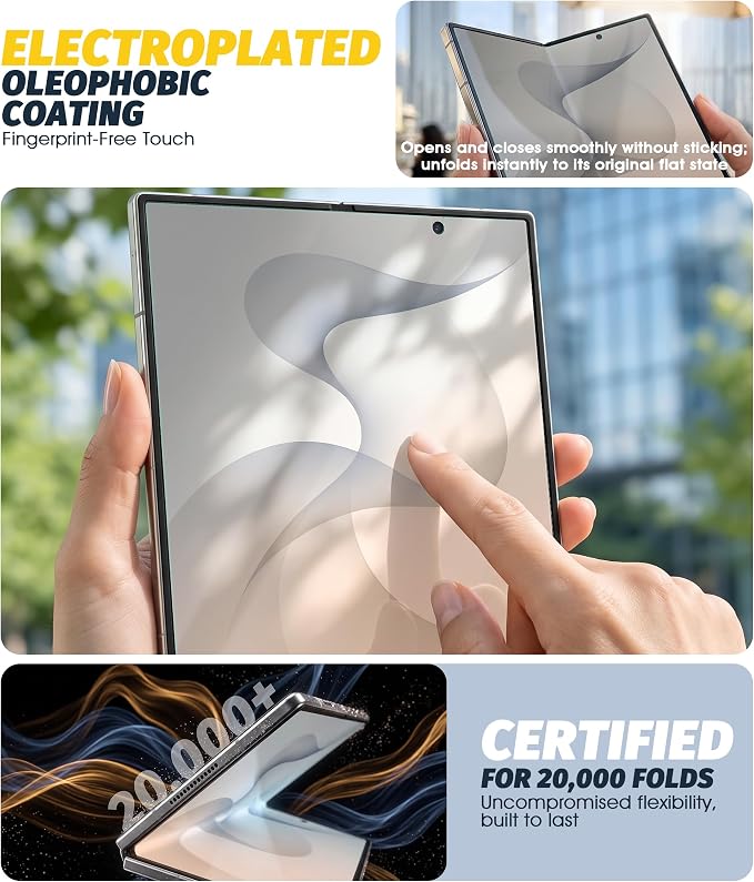 Orzero 6 in 1 Compatible for Samsung Galaxy Z TriFold 2 Pack TPU Inner Screen Protector + 2 Pack Glass Front Screen Protector + 2 Pack Glass Camera Lens Protector HD Bubble-Free Anti-Scratch