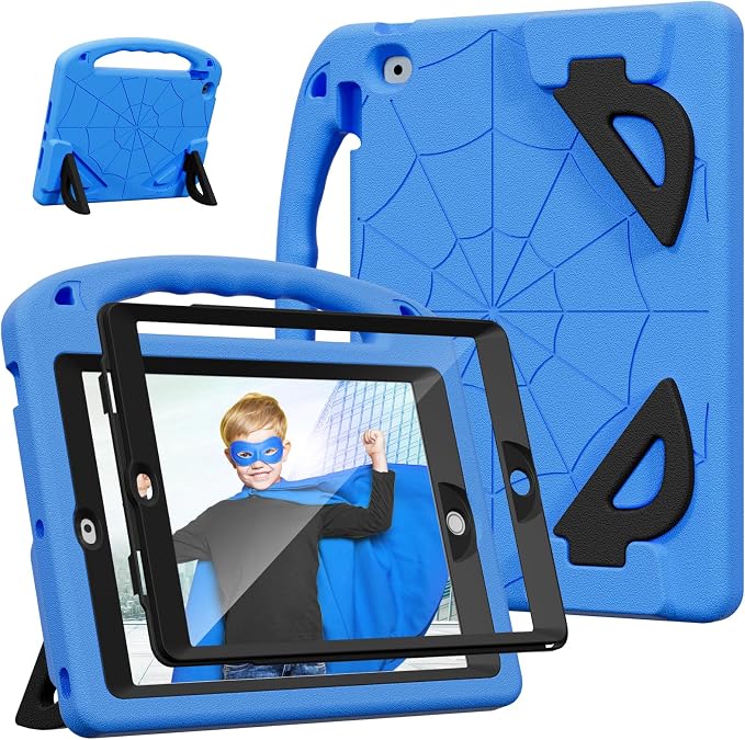 Kids Case for iPad 9th/8th/7th Gen. (10.2-inch 2021/2020/2019) | Shockproof Cover with Built-in Screen Protector and Stand Black