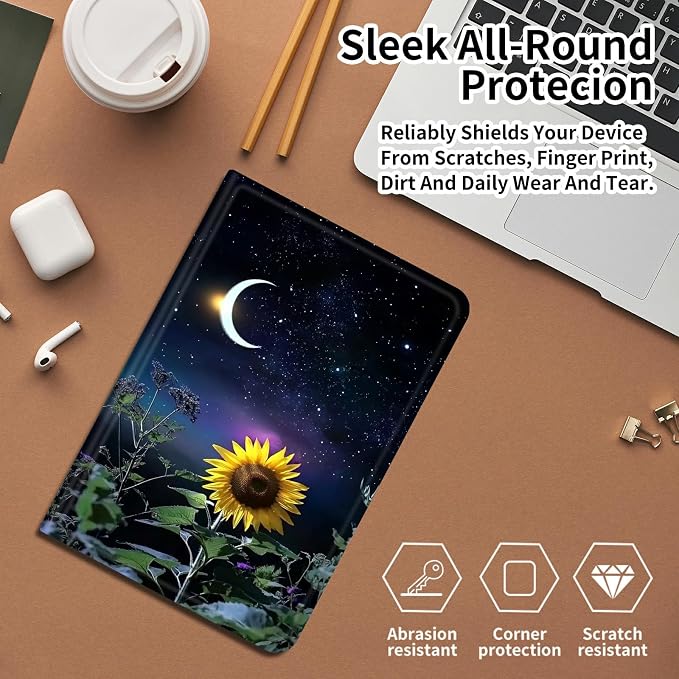 Case for Amazon Fire 7 Tablet 2019/2017 Release 9th/7th Generation PU Leather Smart Protective Cover with Auto Sleep/Wake for Fire 7 2019Beautiful Sunset