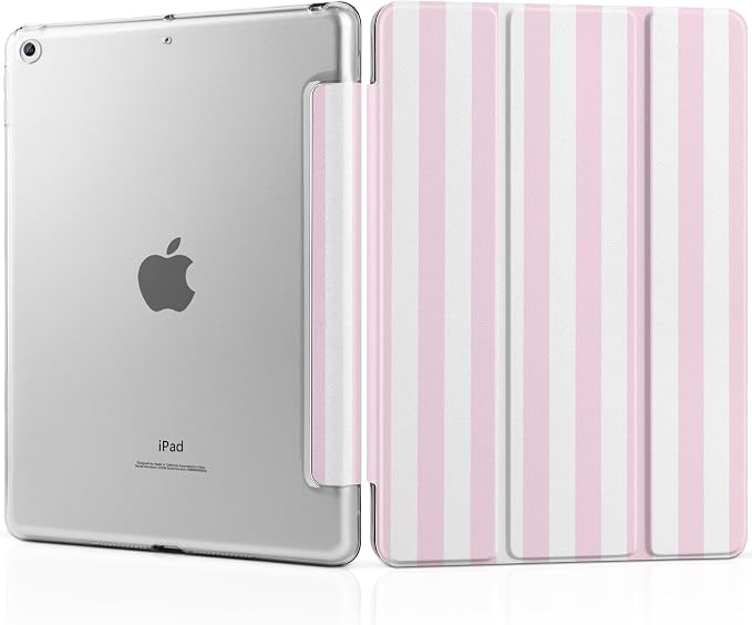 Compatible with iPad 10.2 Inch Case 2021 2020 2019 Smart Lightweight Trifold Stand Hard Plastic Transparent Cover Support Auto Sleep/Wake for iPad 10.2 9th/8th/7th Gen - Bear &amp Cherry