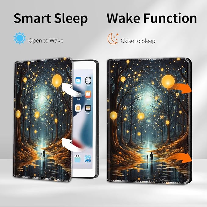 Case for iPad 10.2/10.5，iPad 9th/8th/7th Gen，for iPad 10.2 inch 2021/2020/2019/iPad Air 3rd Gen/Pro 10.5 - Slim Fit Standing Cover with Auto Sleep/Wake，Enchanted Forest 2