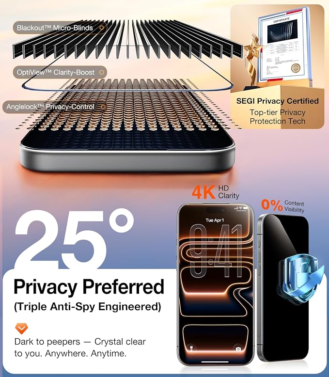 UltraGlass TOP 9H+ Armor for iPhone 15 Pro Max Screen Protector [NO.1 Military Grade Shatterproof] Screen Protector 15 Pro Max Tempered Glass [Longest Durable] Full Coverage 2 Pack