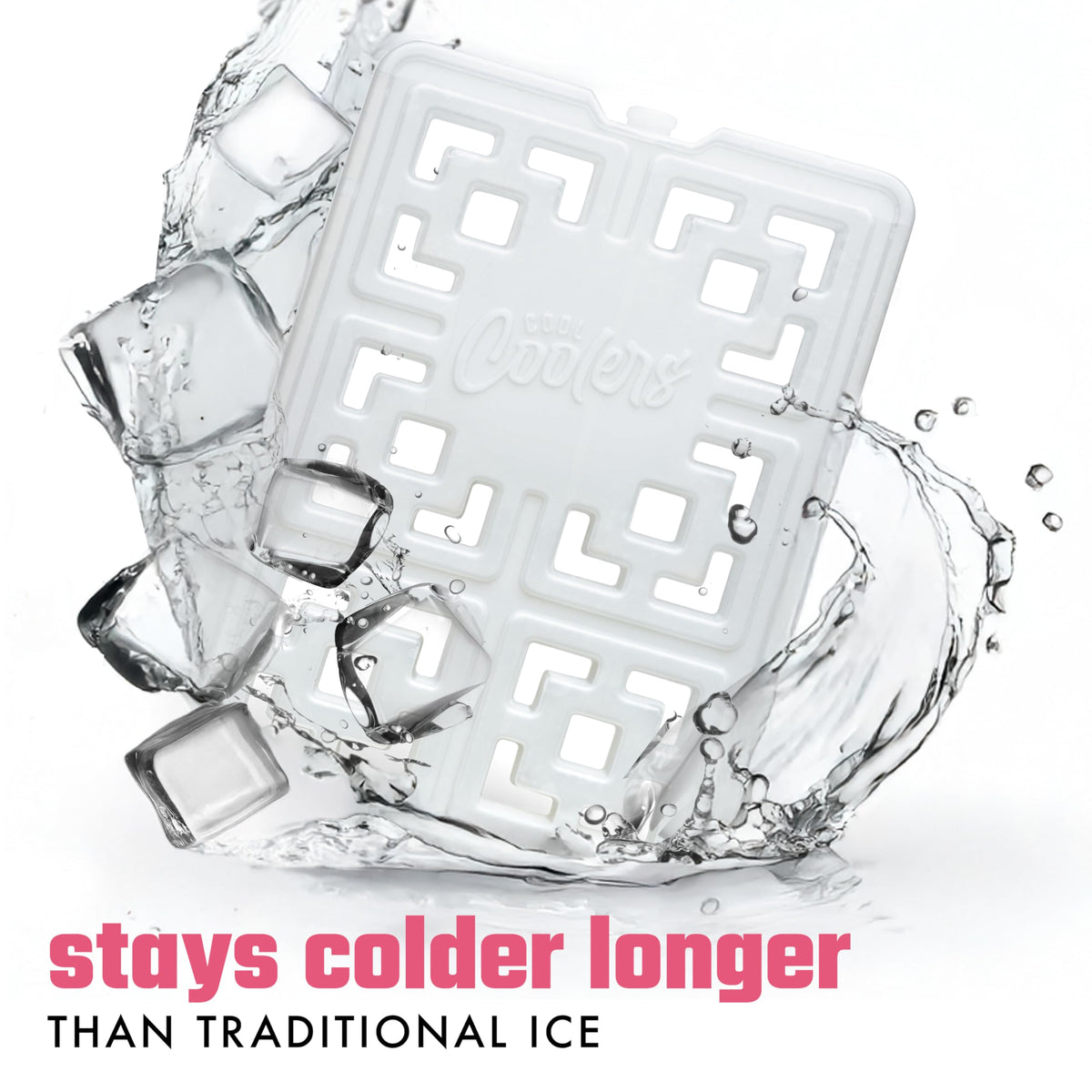 Cool Coolers XL Fashion Ice by Fit & Fresh, 3pk Ice Blocks for Lunchboxes, Quick Freeze, Space Saving, Stylish Reusable Freezer Packs for Coolers, Pearl White