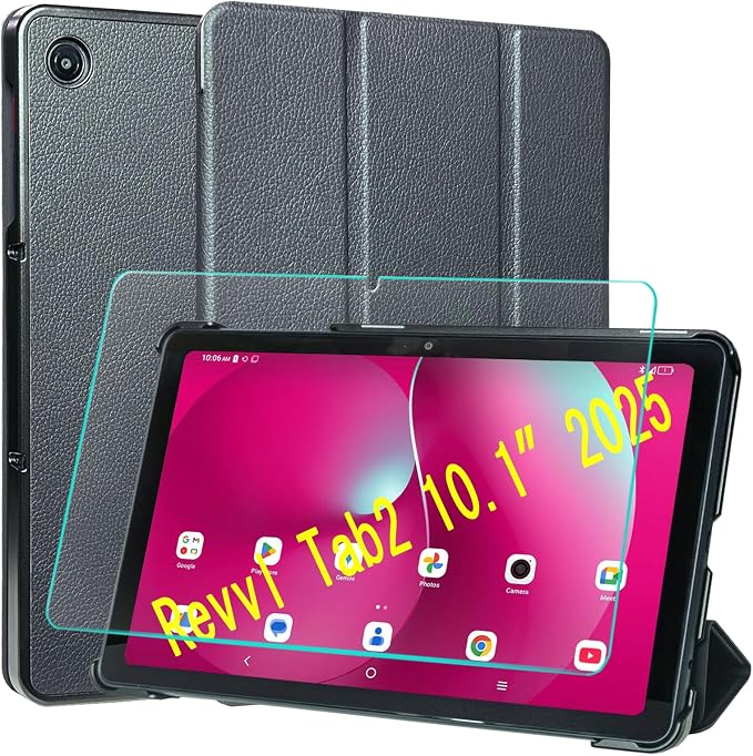 ACdream Case for T-Mobile Revvl Tab 2 10.1 Tablet 2025 Model:9185W(NOT FIT Revvl Tab 5G 10.36) with [Glass Screen Protector] Slim Lightweight Smart Shell Stand Cover Magnetic Feature Agave Green