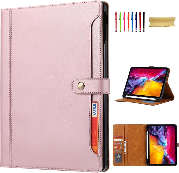 Flip Case for Apple iPad 10.2 9th 8th 7th Generation 2021/2020/2019 Pencil Holder Smart Cover Auto Sleep Wake Protective Documents Pocket Stand Snap Closure Case for iPad 10.2 Inch Black