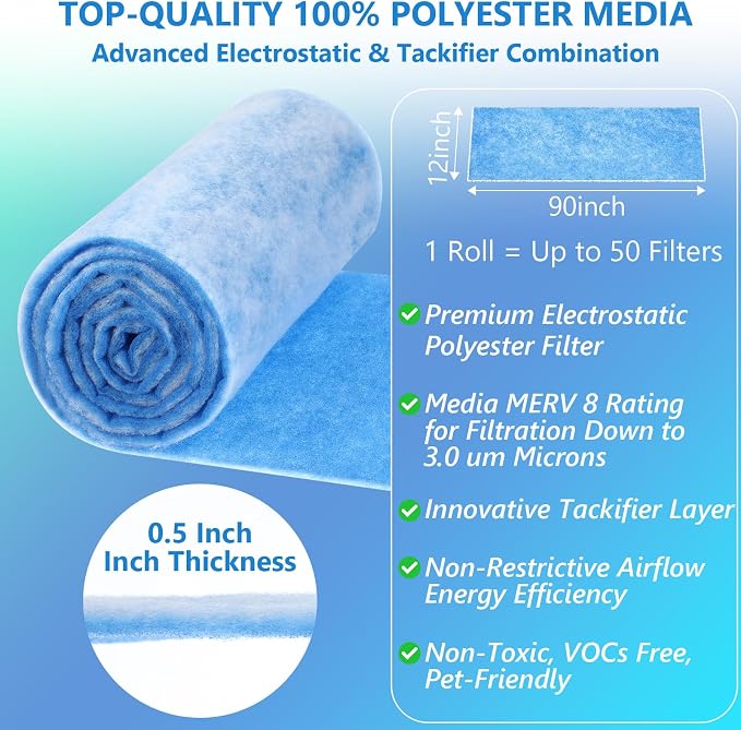 12x90 Inch Cut to Fit Air Filter Roll