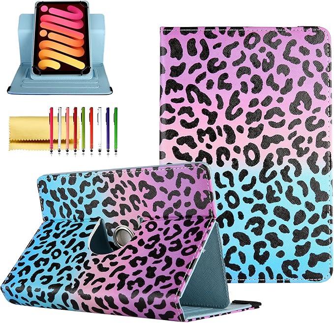 Universal 7 Inch Tablet Case Techcircle Ultra Slim Lightweight PU Leather Stand Folio Flip Wallet Protective Shell Case [Card Slots] [Magnetic Closure] for All 7 Android Tablet PC Cherry Blossom