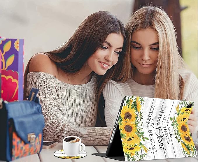 for iPad mini Case iPad mini 1 2 3 4 5 Case and Coasters Set PU Leather Folio Case Smart Cover with Stand &amp Auto Wake Sleep for iPad mini 5/4/3/2/1 - Flame Soccer