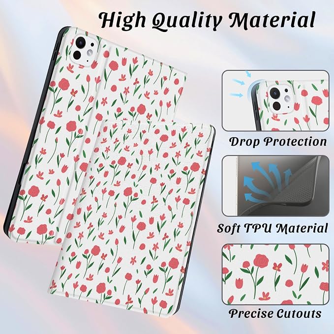 Cute Maple Bear Case for 10.2 iPad 2019/2020/2021(7th/8th/9th Gen) with Pencil Holder Auto Wake/Sleep Leather Soft TPU Back Cover for Women Girls