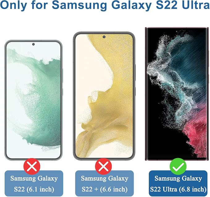 YWXTW [2 Pack] Privacy Screen Protector for Samsung Galaxy S22 Ultra 5G | Support Fingerprint Unlock Anti-Spy 9H Hardness Tempered Glass Film Anti-Scratch with Easy Install Frame Case Friendly