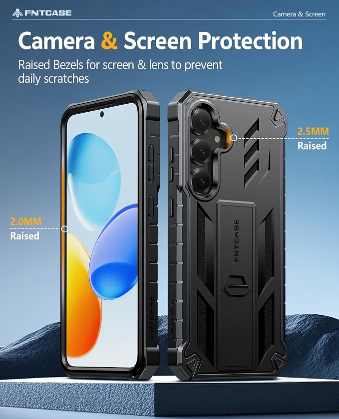FNTCASE for 11 Pro XL Case Rugged Kickstand 2 Front Frames Black | Built-in Screen Protector 20FT Military-Grade Drop Protection Rugged Heavy Duty Shockproof Full Body Protective Cover