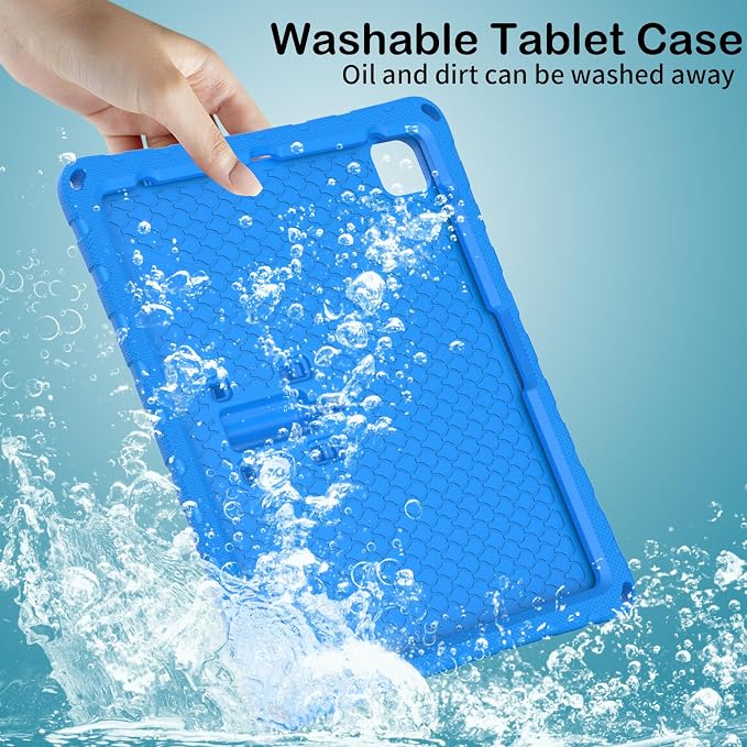 Kids Case for iPad Air 13 (2026/2025/2024) M4/M3/M2 &amp iPad Pro 13 2024 &amp iPad Pro 12.9 Cover 6th/5th/4th/3rd Gen (2022/2021/2020/2018) DIY Figures EVA Rubber Handle Stand Shockproof Bumper