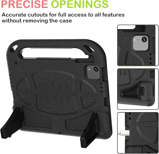iPad Pro 11 Inch (2024/2022/2021/20202018) Heavy Duty Protective CaseKids Case for New iPad 11th Gen (A16) 11-inch 2025 &amp 10th gen10.9 2022 &amp Air 11 2025/2024 &amp Air 5th/4th -Black