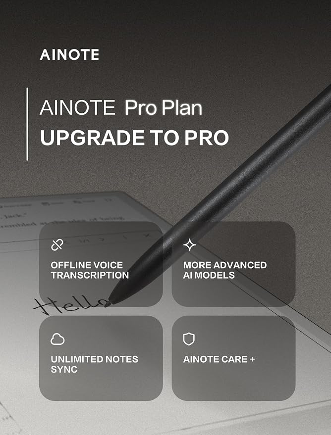 iFLYTEK AINOTE 2 AI Digital Notebook 10.65 E-Ink Tablet with AI Assistant AI Meeting Notes &amp Summary Voice-to-Text Handwriting Recognition Ultra-Thin 4.2mm Design