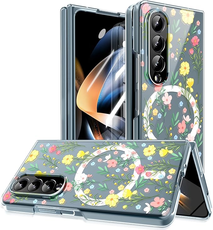 for Galaxy Z Fold4 CaseBuilt-in Magnet CircleWireless Charging | Military-Grade Shockproof case Cover for Samsung Galaxy Z Fold4Anagallis